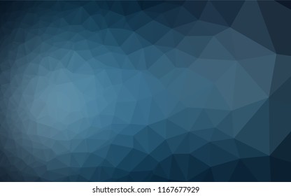 Dark BLUE vector blurry hexagon pattern. Shining illustration, which consist of triangles. The elegant pattern can be used as part of a brand book.