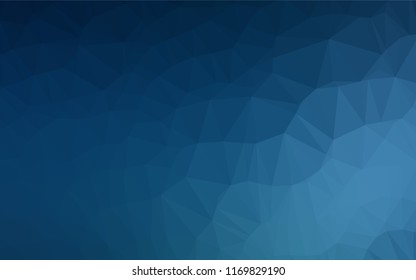Dark BLUE vector blurry hexagon pattern. Creative geometric illustration in Origami style with gradient. The textured pattern can be used for background.