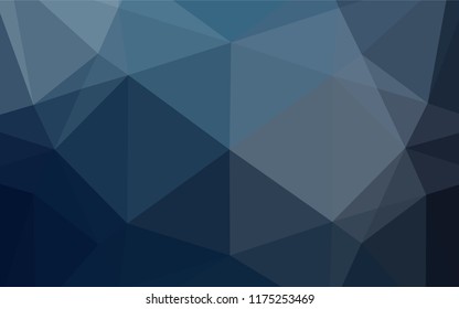 Dark BLUE vector blurry hexagon texture. Triangular geometric sample with gradient.  A new texture for your design.