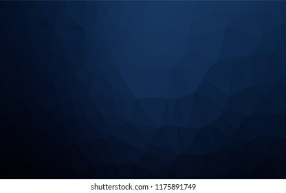 Dark BLUE vector blurry hexagon pattern. Creative illustration in halftone style with gradient. The template can be used as a background for cell phones.