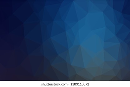 Dark BLUE vector blurry hexagon template. Geometric illustration in Origami style with gradient.  A completely new design for your business.