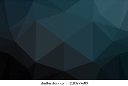 Dark BLUE vector blurry hexagon pattern. Triangular geometric sample with gradient.  The template can be used as a background for cell phones.
