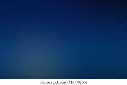 Dark BLUE vector blurry hexagon template. A sample with polygonal shapes. Triangular pattern for your business design.