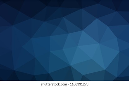 Dark BLUE vector blurry hexagon template. Creative illustration in halftone style with gradient. A completely new template for your business design.