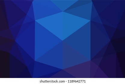 Dark BLUE vector blurry hexagon template. Geometric illustration in Origami style with gradient.  The best triangular design for your business.
