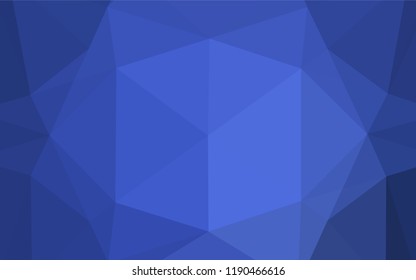 Dark BLUE vector blurry hexagon template. Creative illustration in halftone style with gradient. Brand new style for your business design.