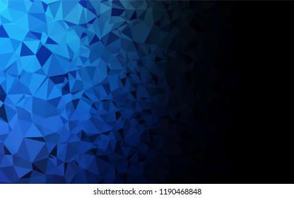 Dark BLUE vector blurry hexagon template. A vague abstract illustration with gradient. The best triangular design for your business.