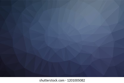Dark BLUE vector blurry hexagon texture. Geometric illustration in Origami style with gradient.  The template can be used as a background for cell phones.