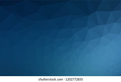 Dark BLUE vector blurry hexagon template. Geometric illustration in Origami style with gradient.  The textured pattern can be used for background.