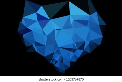 Dark BLUE vector blurry hexagon pattern. A vague abstract illustration with gradient. The polygonal design can be used for your web site.