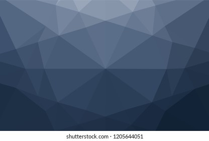 Dark BLUE vector blurry hexagon template. Triangular geometric sample with gradient.  The completely new template can be used for your brand book.