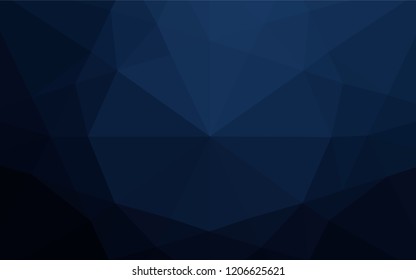 Dark BLUE vector blurry hexagon texture. Geometric illustration in Origami style with gradient.  The best triangular design for your business.