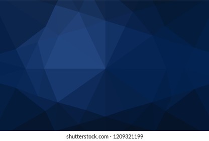 Dark BLUE vector blurry hexagon texture. Geometric illustration in Origami style with gradient.  The template can be used as a background for cell phones.