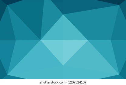 Dark BLUE vector blurry hexagon pattern. Shining illustration, which consist of triangles. The elegant pattern can be used as part of a brand book.