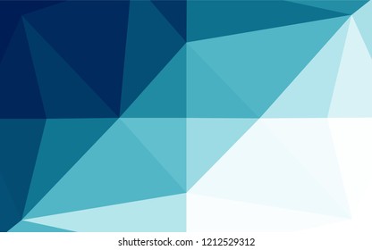 Dark BLUE vector blurry hexagon pattern. A vague abstract illustration with gradient. The best triangular design for your business.