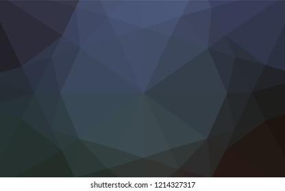 Dark BLUE vector blurry hexagon template. Colorful illustration in abstract style with gradient. Triangular pattern for your business design.