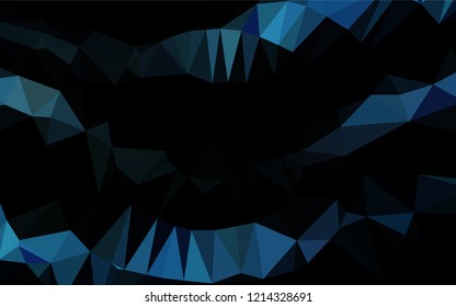 Dark BLUE vector blurry hexagon texture. Geometric illustration in Origami style with gradient.  The template can be used as a background for cell phones.