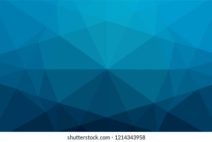 Dark BLUE vector blurry hexagon template. Geometric illustration in Origami style with gradient.  Brand new style for your business design.