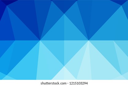 Dark BLUE vector blurry hexagon template. Geometric illustration in Origami style with gradient.  A completely new design for your business.