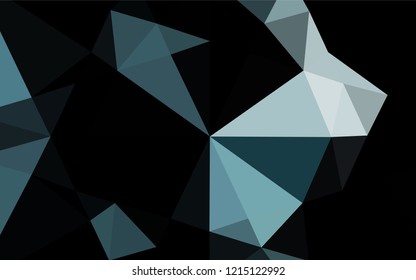 Dark BLUE vector blurry hexagon pattern. Triangular geometric sample with gradient.  The polygonal design can be used for your web site.