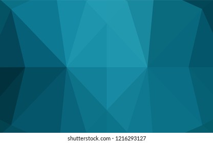 Dark BLUE vector blurry hexagon pattern. Geometric illustration in Origami style with gradient.  A new texture for your design.