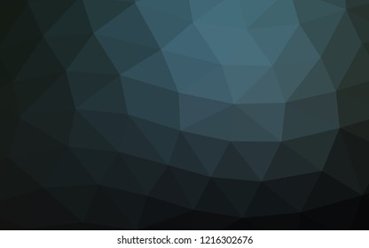 Dark BLUE vector blurry hexagon blurry triangle. Creative illustration in halftone style with gradient. A completely new template for your business design.