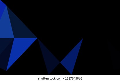 Dark BLUE vector blurry hexagon pattern. Geometric illustration in Origami style with gradient.  Brand new design for your business.