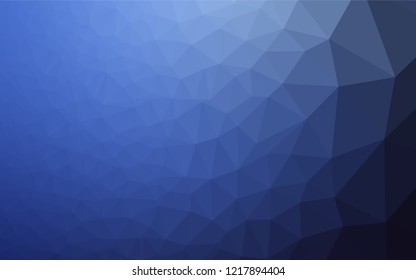 Dark BLUE vector blurry hexagon template. Colorful illustration in abstract style with gradient. Triangular pattern for your business design.