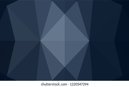 Dark BLUE vector blurry hexagon template. Geometric illustration in Origami style with gradient.  Triangular pattern for your business design.