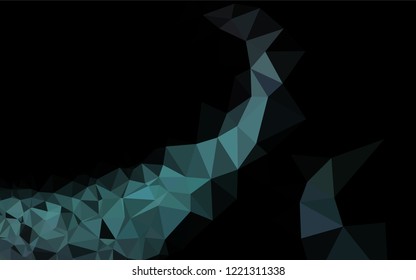 Dark BLUE vector blurry hexagon pattern. Geometric illustration in Origami style with gradient.  A completely new design for your business.