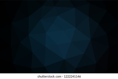Dark BLUE vector blurry hexagon pattern. Shining colored illustration in a Brand new style. The polygonal design can be used for your web site.