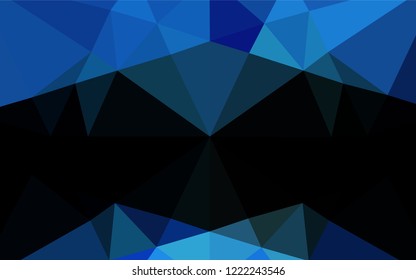 Dark BLUE vector blurry hexagon template. Geometric illustration in Origami style with gradient.  A completely new design for your business.