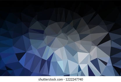 Dark BLUE vector blurry hexagon template. A completely new color illustration in a low poly style. A completely new template for your business design.