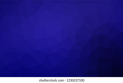 Dark BLUE vector blurry hexagon template. Shining illustration, which consist of triangles. Brand new style for your business design.