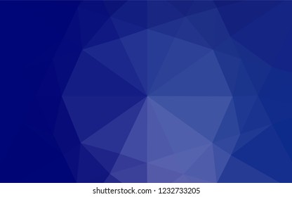 Dark BLUE vector blurry hexagon template. Triangular geometric sample with gradient.  The template can be used as a background for cell phones.