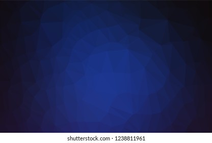 Dark BLUE vector blurry hexagon template. Colorful abstract illustration with gradient. Triangular pattern for your business design.