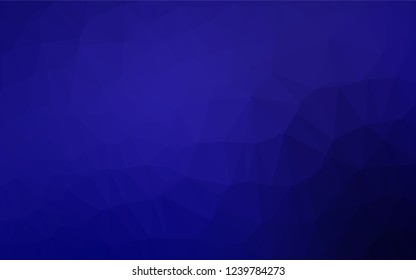 Dark BLUE vector blurry hexagon template. A sample with polygonal shapes. Triangular pattern for your business design.