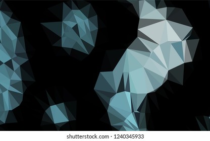 Dark BLUE vector blurry hexagon pattern. Creative geometric illustration in Origami style with gradient. The completely new template can be used for your brand book.