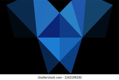 Dark BLUE vector blurry hexagon template. A sample with polygonal shapes. The elegant pattern can be used as part of a brand book.