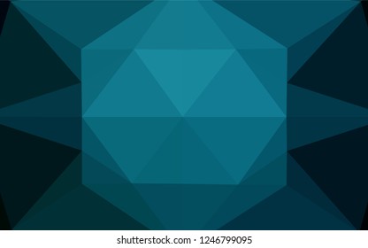 Dark BLUE vector blurry hexagon template. Shining colored illustration in a Brand new style. Triangular pattern for your business design.