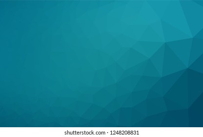 Dark BLUE vector blurry hexagon texture. Triangular geometric sample with gradient.  The elegant pattern can be used as part of a brand book.