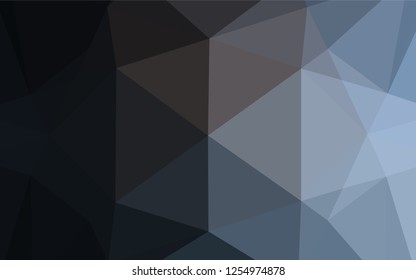 Dark BLUE vector blurry hexagon pattern. Shining illustration, which consist of triangles. Triangular pattern for your business design.