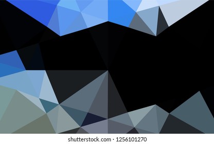 Dark BLUE vector blurry hexagon pattern. Creative geometric illustration in Origami style with gradient. Brand new style for your business design.
