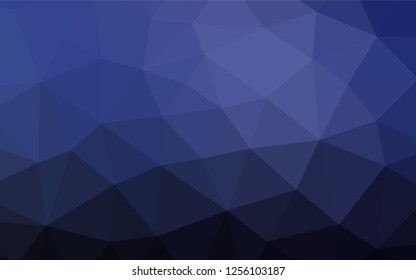 Dark BLUE vector blurry hexagon pattern. Creative geometric illustration in Origami style with gradient. The elegant pattern can be used as part of a brand book.
