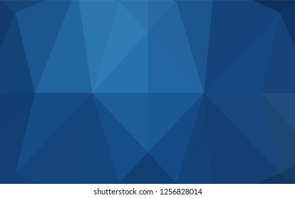 Dark BLUE vector blurry hexagon texture. Geometric illustration in Origami style with gradient.  The polygonal design can be used for your web site.