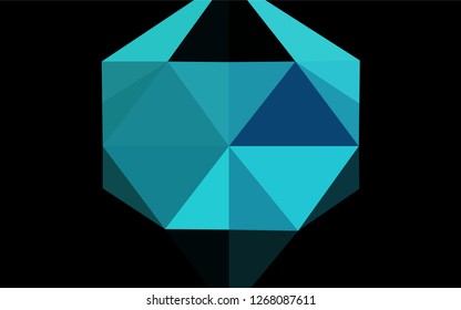 Dark BLUE vector blurry hexagon template. Modern geometrical abstract illustration with gradient. Brand new design for your business.