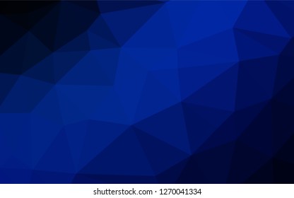 Dark BLUE vector blurry hexagon pattern. A vague abstract illustration with gradient. The best triangular design for your business.