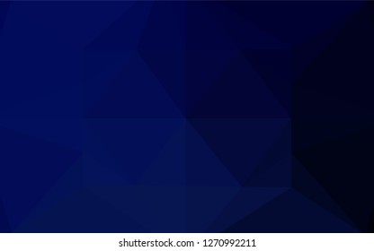 Dark BLUE vector blurry hexagon pattern. Creative illustration in halftone style with gradient. Brand new style for your business design.
