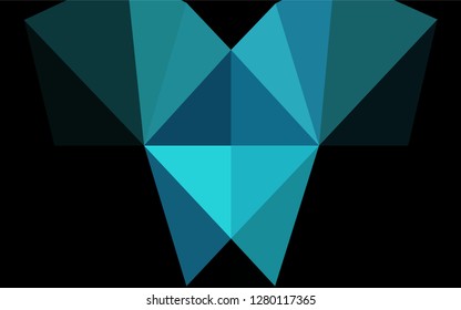Dark BLUE vector blurry hexagon texture. Triangular geometric sample with gradient.  The elegant pattern can be used as part of a brand book.