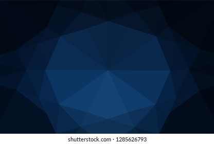 Dark BLUE vector blurry hexagon pattern. Modern geometrical abstract illustration with gradient. The best triangular design for your business.